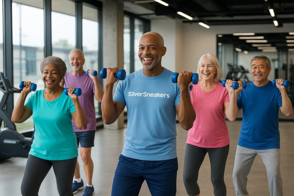 Group exercise with hand weights